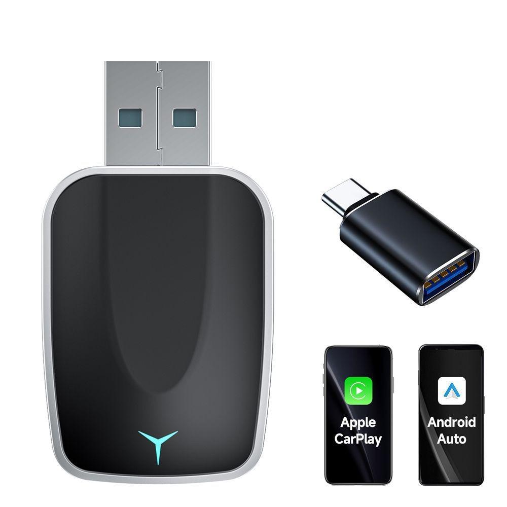 Plug and Play Wireless CarPlay Box Short Convert Wired to Wireless for iPhone Android Auto