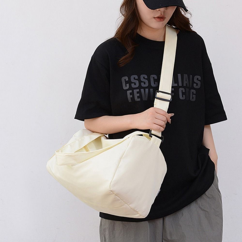 Canvas Crossbody Tote Bags Solid Color Luggage Bag Underarm Bag Sports Shoulder Bag Women