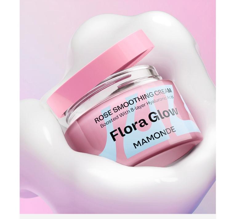 Mamonde Flora Glow Rose Smoothing Cream Hydrating & Radiance Face Cream 50ml