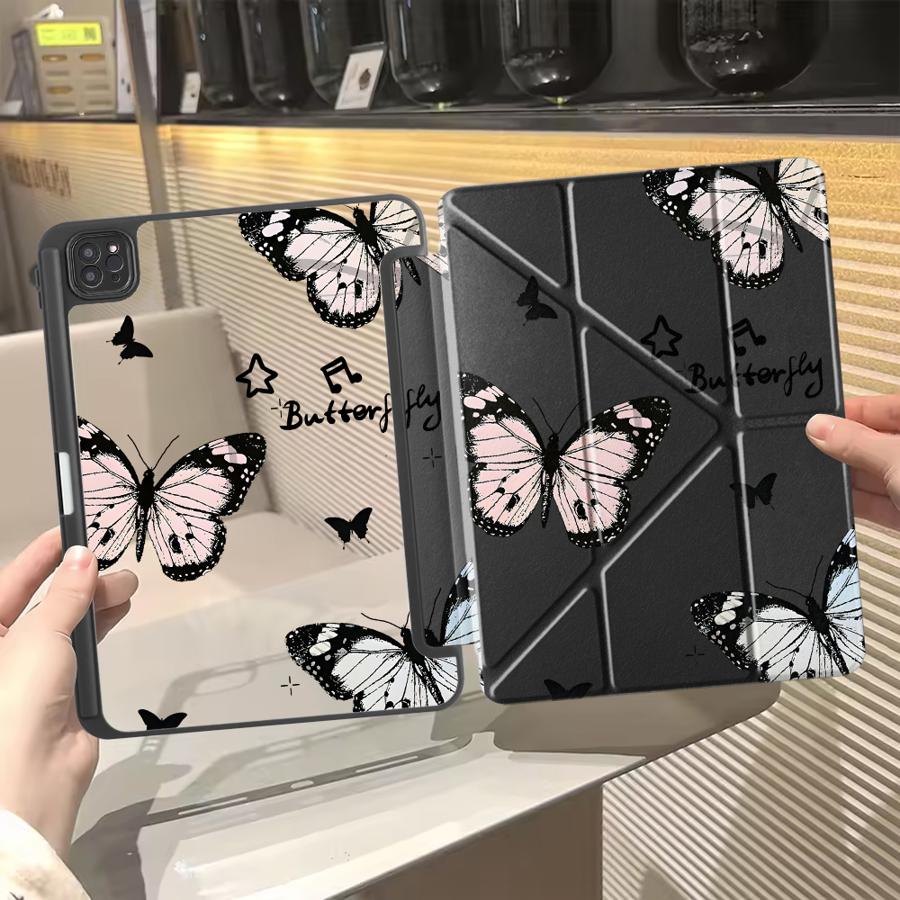 Мультяшный чехол-бабочка для планшета iPad Pro 11-го 10-го 9-го 8-го 7-го 12,9 дюйма Pro 2025 Air 4 5 M3 M2 1 2 M4 11 дюймов Mini 6 7 Держатель
