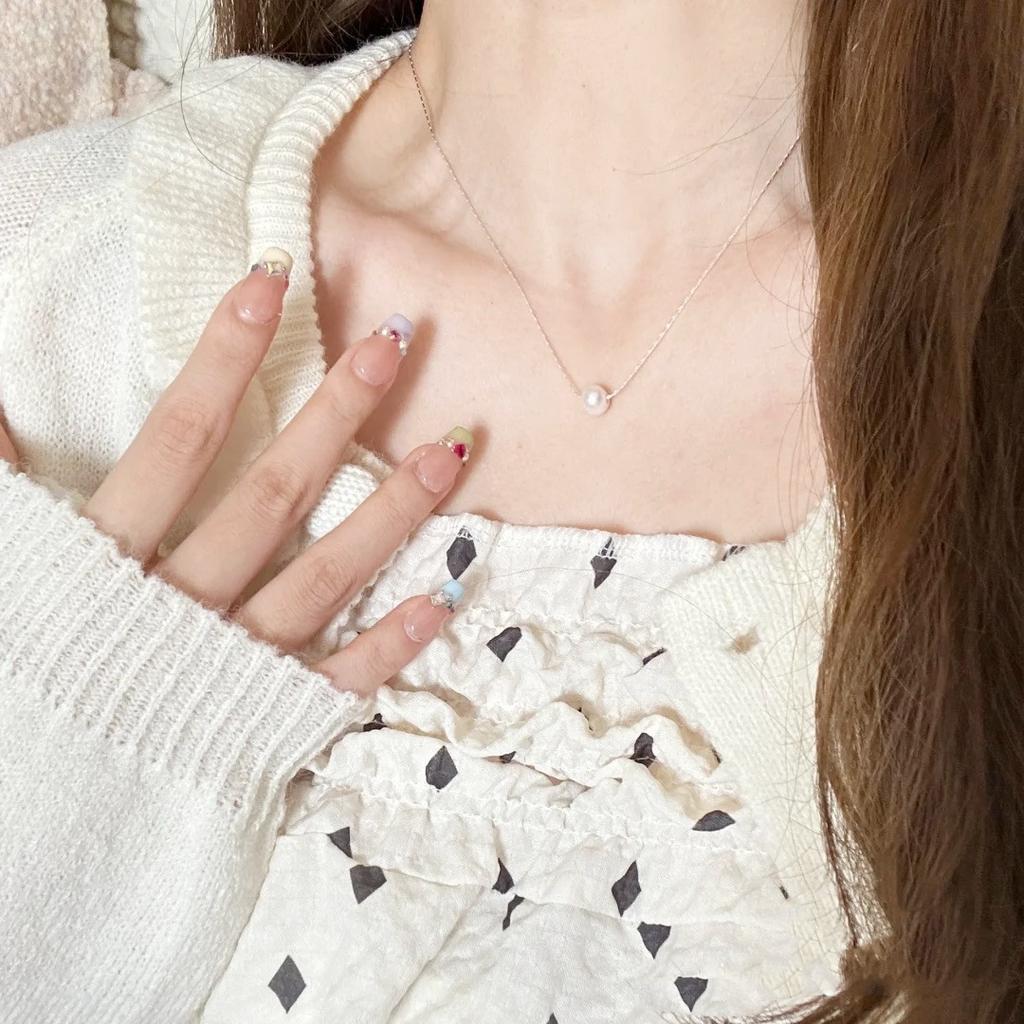 Ожерелье из пресноводного жемчуга, легкая роскошь, барочный кулон, ювелирные изделия высокого класса, французский изысканный, модный, простой