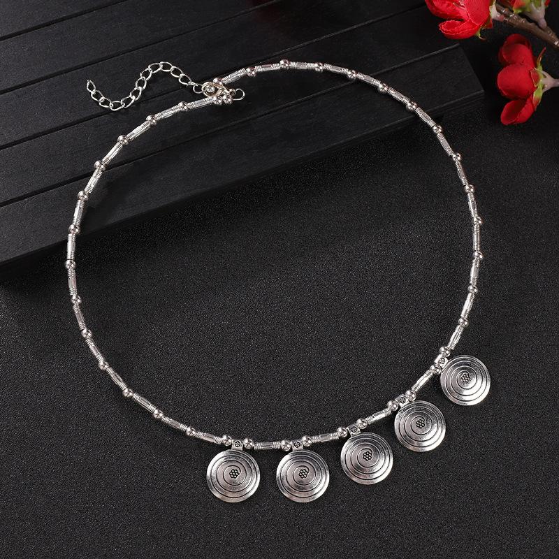 Ожерелье ручной работы с подвеской-кисточкой из мьяоского серебра в виде ретро-цветка, нишевая экзотическая женская цепочка для ключицы