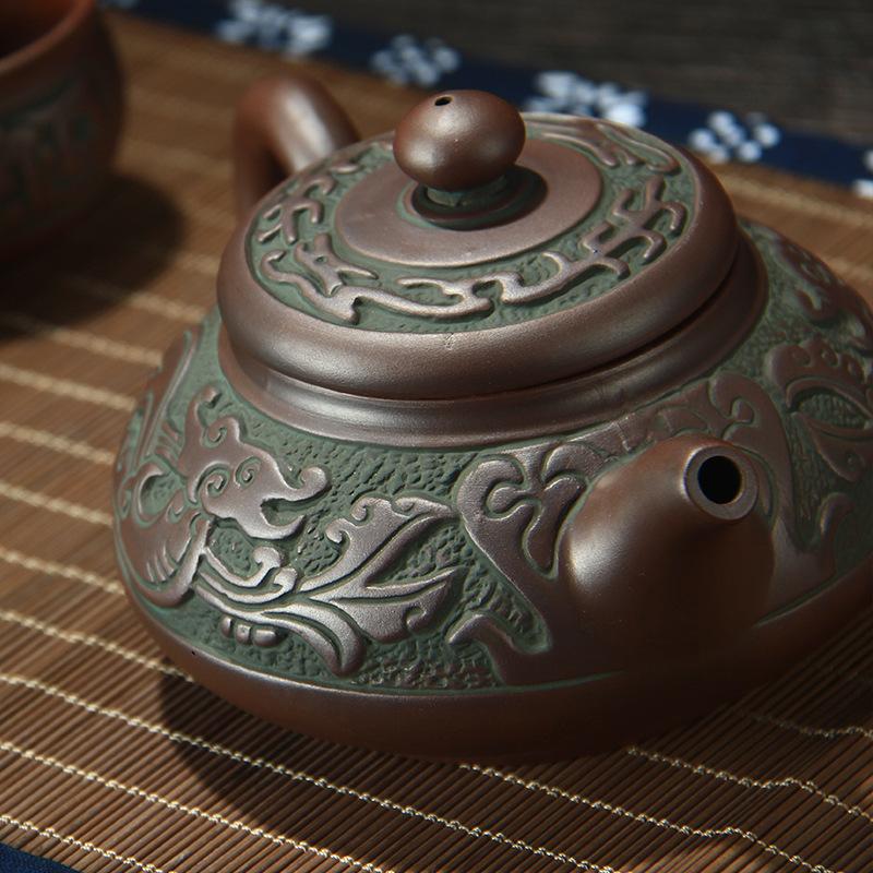 Китайский ретро-чайник из фиолетовой глины, чайная чашка, чайный сервиз в стиле кунг-фу, горшок из ярко-красной глины, чайник Xishi, заварник для чая, ситечко для чая