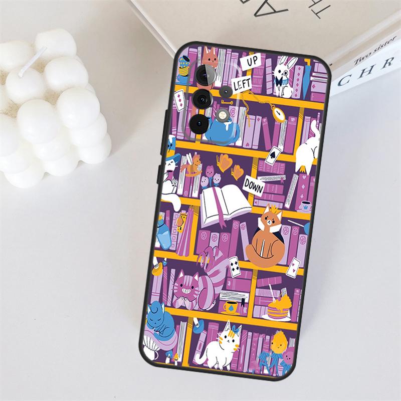 Library In Wonderland For Samsung Galaxy A53 A33 A55 A35 A15 A22 A32 A52 A54 A34 A14 A56 A36 A26 A16 A05 A06 Case