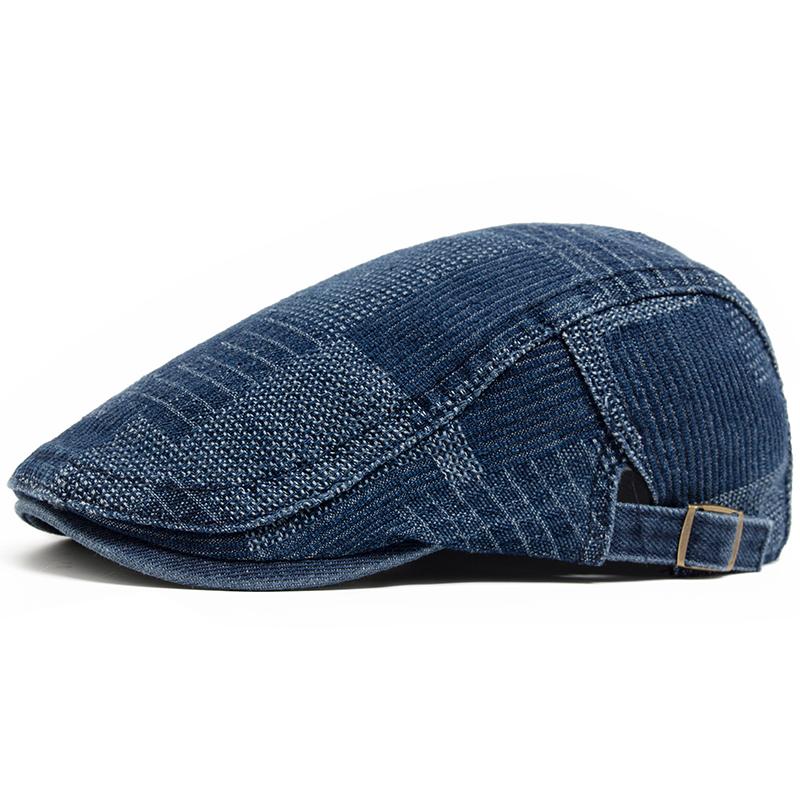 Denim Vintage Beret Men Newsboy Caps Summer Casual Women Forward Cap Cotton Visor Flat Hat Autumn Peaked Painter Hats
