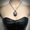 Black Graveyard Bat Pendant Leather Cord Necklace Gothic Women Statement Ethnic Jewelry Lariat Necklace Women Necklace