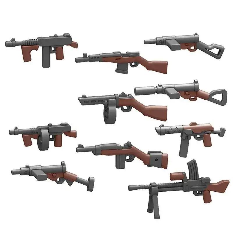 5 СМ Вторая мировая война Военные строительные блоки Американские Немецкие Советские Фигурки солдат Оружие Аксессуары Пистолеты Пистолет Снайперский ремень Мини-кирпичики MOC