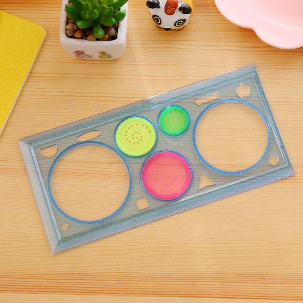 1 pc Spirograph Metric Ruler Multifunctional School Supplies Cartoon Measuring Too Student
