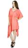 Bimba Женский асимметричный хлопковый кафтан из персикового вискозного кафтана с помпоном для пляжа