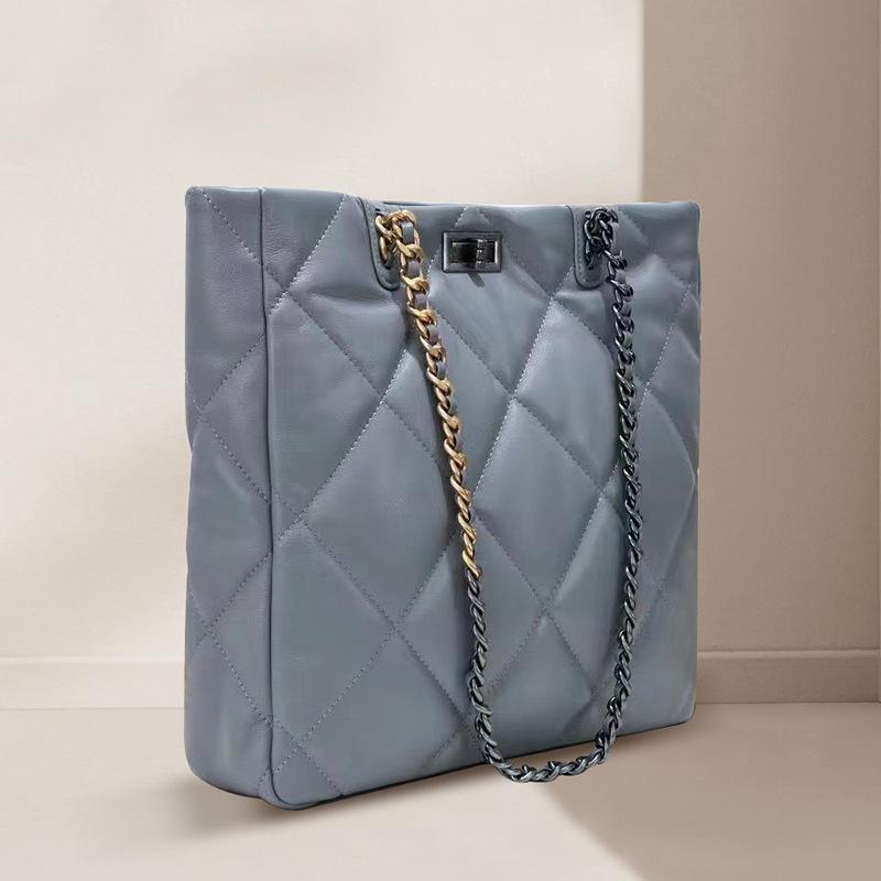 Кожаная маленькая сумка-шоппер Fragrant Wind 19Bag из овчины с ромбической цепочкой, сумка через плечо, женская сумка большой емкости