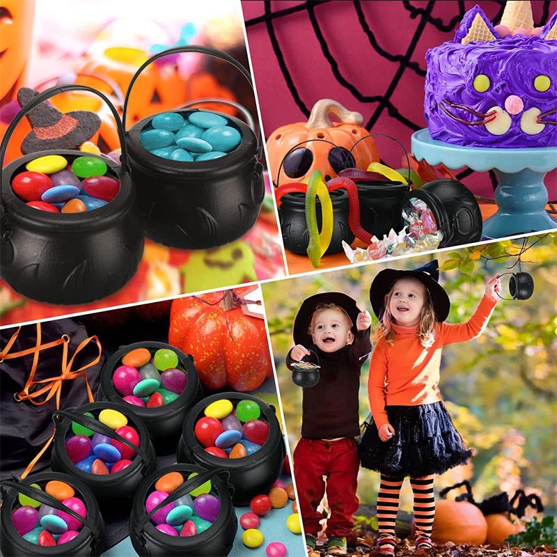 3/9Pcs Halloween Decoration Witch Candy Bowls Indoor Homes Kitchen Party Decoration with Rack Halloween Festival Ornaments