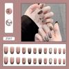 24pcs Detachable Nail Tips Black Blue Press On Nails Full Cover Fake Nails Long Ballerina French