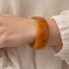 Minority Design Retro Resin Bangle Chunky Exaggerated Irregular Wide Bracelet Vintage Jewelry Accessories Geometric Hand Ring