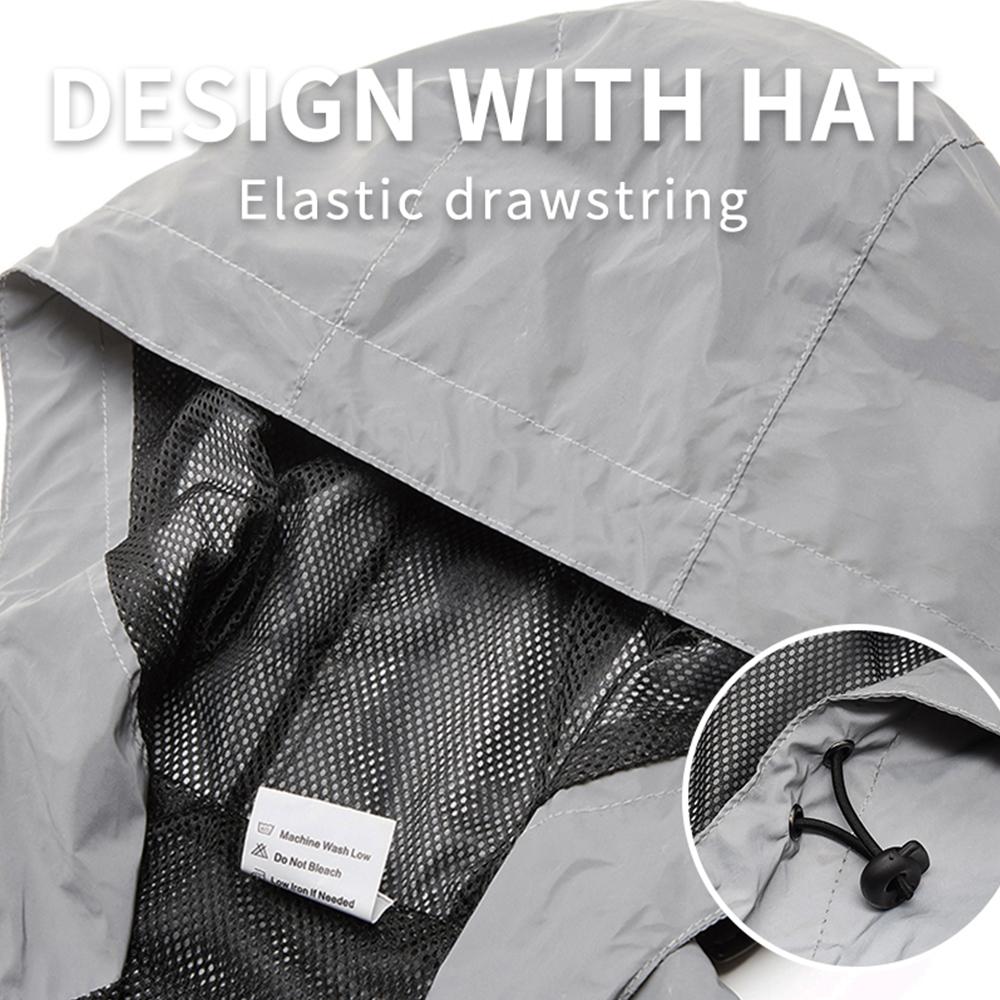 Wosawe Светоотражающая велосипедная куртка с капюшоном Серебристая велосипедная непромокаемая дышащая велосипедная ветровка