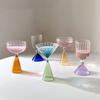 1pcs Creative Ice Cream Cup Gradient Color Martini Glass Stemmed Cocktail Cup Champagne Glass Glassware Party Home Bar Drinkware
