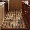 PVC Kitchen Carpet Waterproof Leather Floor Mat Large Non-slip Oil-resistant Carpets Brown Retro American Home Decoration Rug