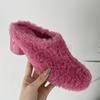 Туфли на высоком каблуке, роскошные меховые тапочки, женские, зима-весна, новые модные туфли-лодочки, сексуальные, плюшевые, хлопковые, шлепанцы, платье, женская обувь