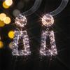 Темперамент и роскошь супер-вспышка полные бриллиантовые длинные серьги высокого уровня чувство геометрические полые серьги женские серьги 1 пара