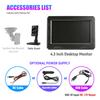 KTYDKP HD Car Monitor 4.3 Inch Screen for Rear View Reverse Camera TFT LCD Display HD Digital Color Car Monitor PAL/NTSC/AUTO