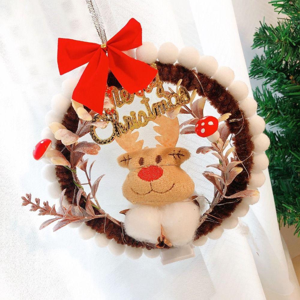 New Year Gifts Xmas Decorations With Lights Pendant Ornament DIY Wreath Materials Home Decoration