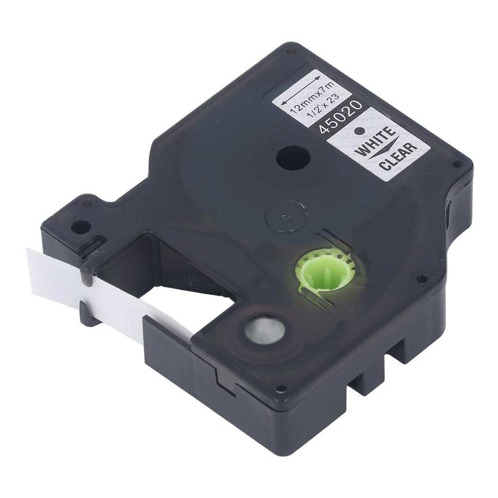 Label Maker Tape 12mm 23ft Long Waterproof Oil Resistant Even Ink Long Lasting Labeler Tape for