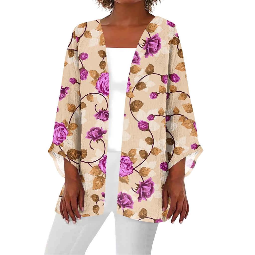 Женская повседневная модная легкая куртка средней длины с принтом, кардиган