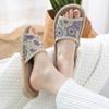 Womens House Slippers Open Toe Round Toe  Anti Slip Home Slides Womens Platform Soft Sole Flat Shoes