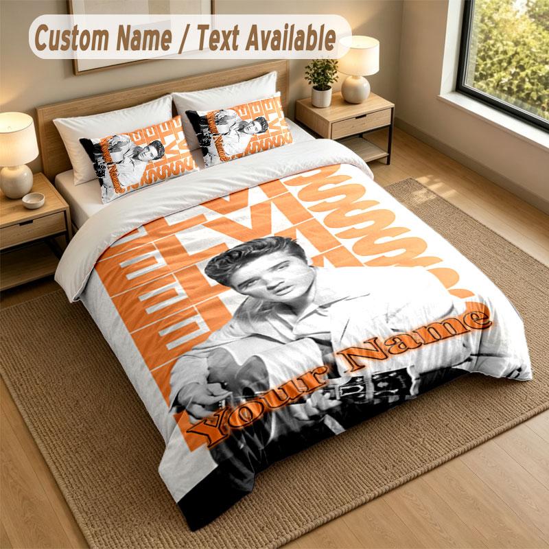 Bedding Set 1 Duvet Cover 2 Pillowcases Elvis Presley Print Soft Bed Linen Bedroom Decor