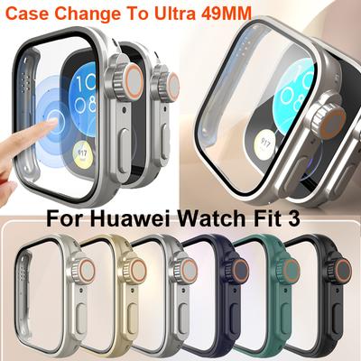 Закаленное стекло + чехол для Huawei Watch Fit 3, чехол на Ultra 2 1, 49 мм, защитная пленка для экрана, чехол-бампер для Huawei Watch Fit 3