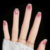 24 шт. Прозрачная пудра для ногтей Love White Edge White Short Manicure Съемная наклейка для ногтей Поддельный ноготь