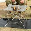 Portable Folding Firepit with Stainless Steel Grill Mesh Easy Setup Collapsible Outdoor Camping Picnic BBQ Grill Wood Burning Charcoal