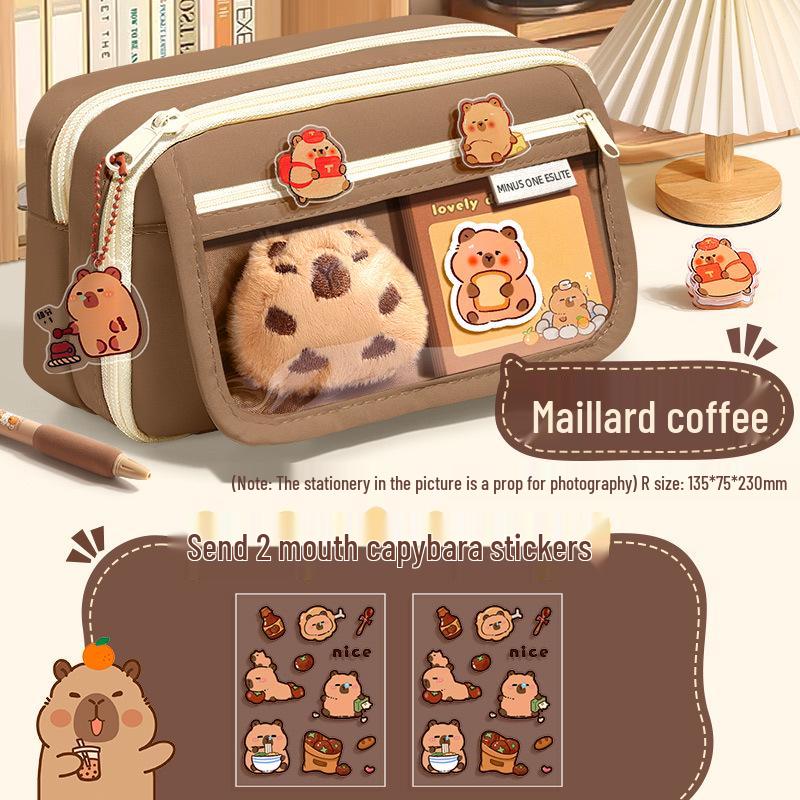 Капибара Прозрачный пенал большой вместимости, грязеотталкивающий, милый и стильный для учеников средней школы
