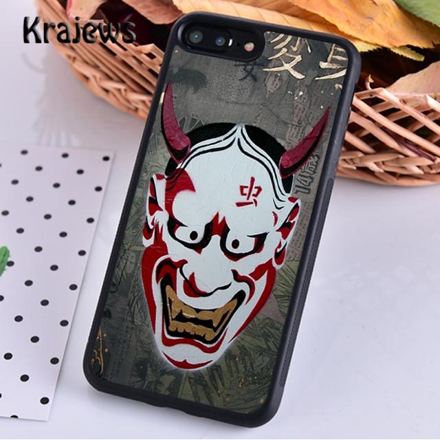 Krajews Японская маска демона Они Хання Чехол для телефона Cover Для iPhone 17 Air 16 15 14 plus 11 12 13 pro max Fundas