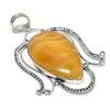 Yellow Septarian Gemstone Handmade 925 Sterling Silver Gift Pendant 3.07" F6B69