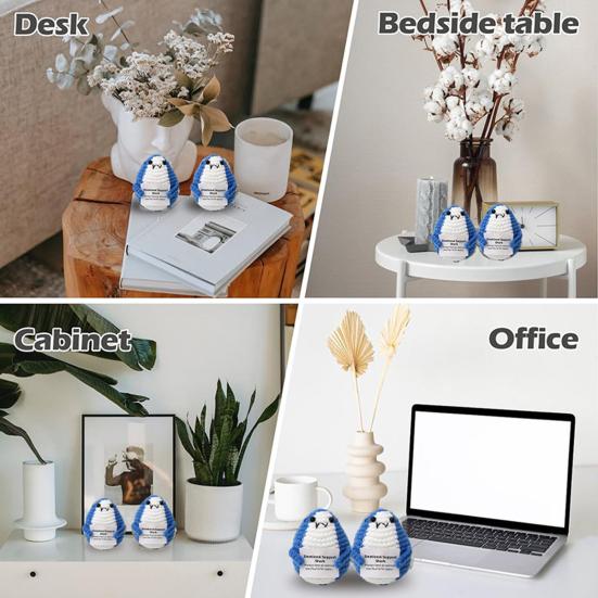 Positive Crochet Shark Doll with Encouraging Card Emotional Support Handmade Knitting Yellow