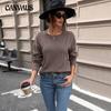 Autumn Women's Sweater Comfortable Casual Fashion Solid Color Long Sleeve Hollow Out Sweater
