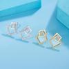 2024 New Minimalist Geometric Square Stud Earrings - Versatile Cold Style for Women