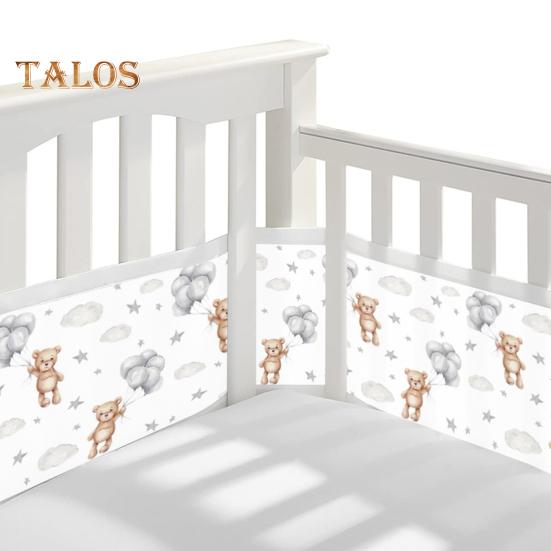 Дышащая сетчатая подкладка для кроватки с двухсторонними ремнями. Сетчатый барьер для безопасности детской кроватки. Простая установка. Защита конечностей. Бампер для кроватки.