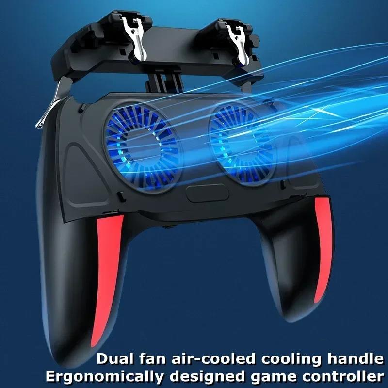 H10 4 Fingers Mobile Phone Game Handle with Radiator Aim Shooting Gamepad Joystick Controller for IOS Android Gaming Accessories 5