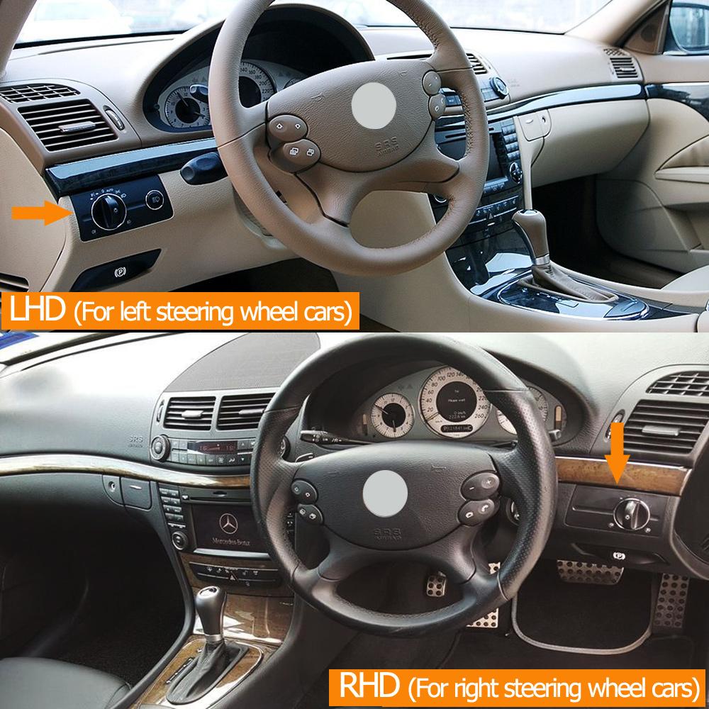 LHD RHD Interior Car Dashboard Headlight Head Lamp Switch Cover Panel Trim For Mercedes Benz W211 E Class 320 350 550 2003-2008