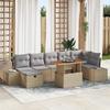 VidaXL 8-piece Garden Sofa Set with Beige Poly Rattan Cushions 3360060