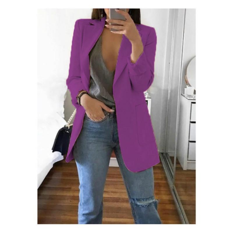 Women's Fashion Jacket Mid-Long Sleeve Single Breasted Casual Warm Jacket