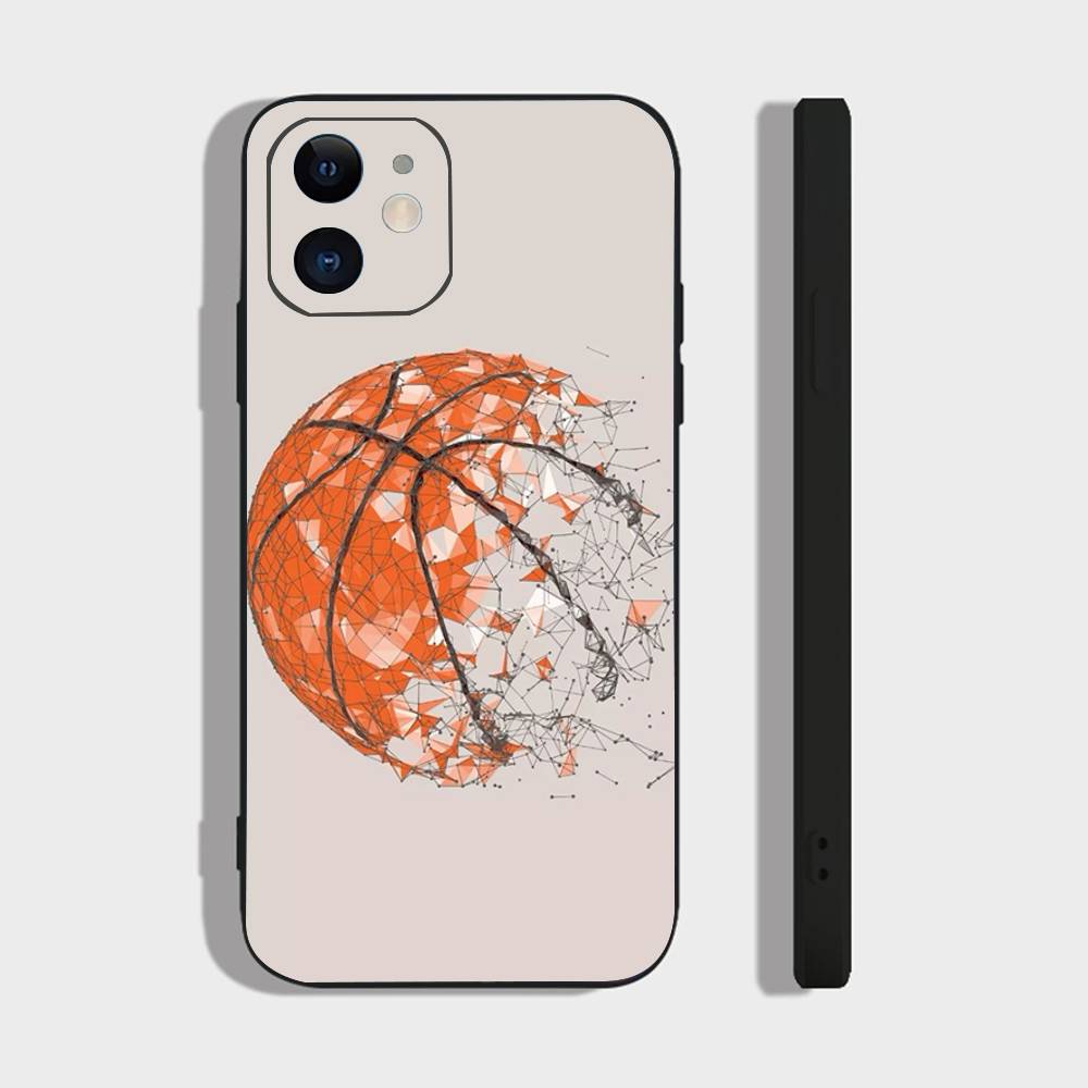 Чехол для телефона с баскетбольным мячом для iPhone 17 Air 16 15 14 13 Pro Max 11 12 Черный силиконовый чехол