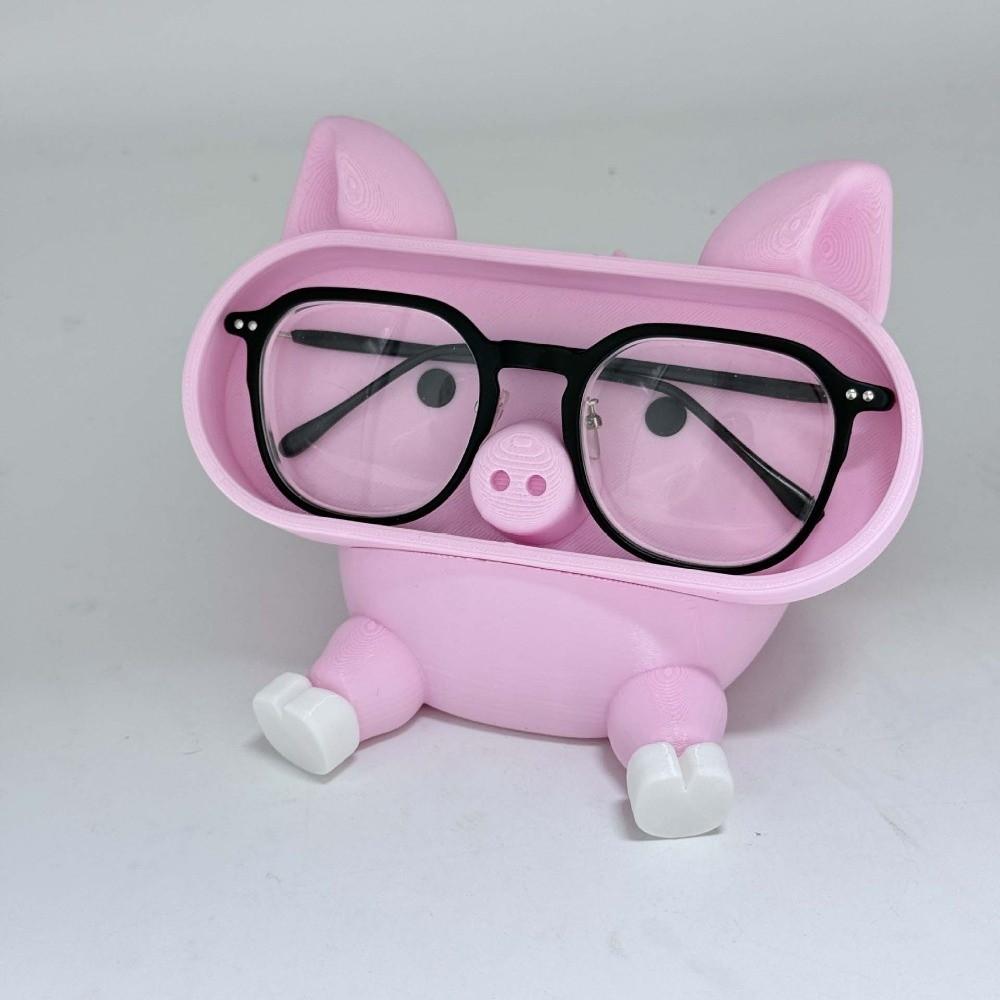 Portable Phone and Eyeglass Holder PLA Pig Stationery Storage Box Eyewears Storage Box School
