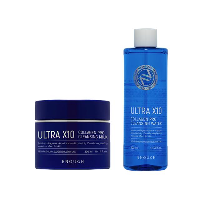 ENOUGH Линия очищения Ultra X10 Collagen Pro (Молочко 300 мл / Бальзам 100 мл / Масло 200 мл / Вода 500 мл) (17 вариантов)