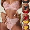 1 комплект, женский комплект с бюстгальтером и трусиками, сексуальное кружевное нижнее белье пуш-ап с накладкой на грудь, без стального кольца, трусы с высокой талией, комплект из двух предметов