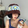Handmade Crochet Flower Bucket Hat for Girls Korean Hot Travel Beach Panama Caps Design Knitted Hat Winter Beanie Wool Warm Cap