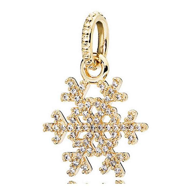 Original Charms DIY Jewelry Gifts Sparkling Golden Firework Snowflake Lucky Star Splittable Sun & Moon Beads Fit Snake Bracelets