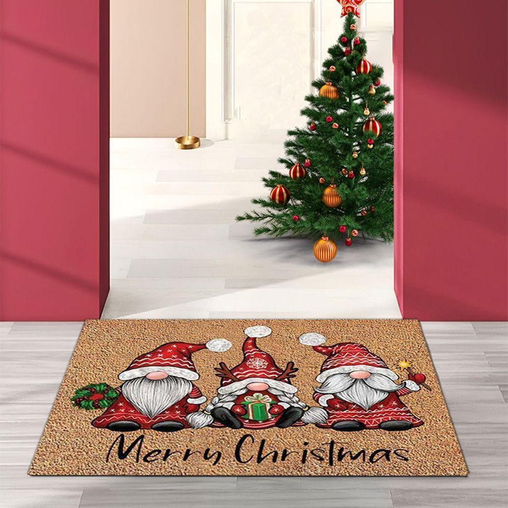 Bedroom Kitchen Rugs Xmas Bathroom Mat Christmas Decoration Hallway Mat Door Mat Corridor Carpet