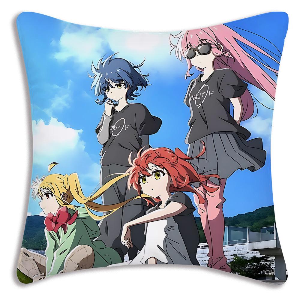 Аниме B-Bocchi the Rocks Наволочки Мультяшная Декоративная Подушка для Дивана Домашняя Двусторонняя Печать Короткий Плюш Милая Наволочка